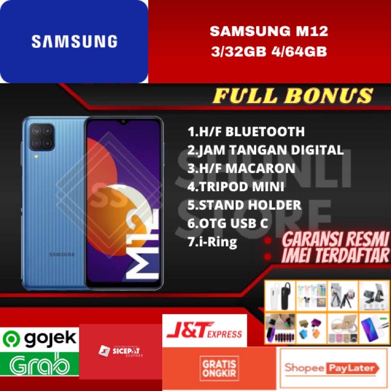 SAMSUNG M12 RAM 3/32GB 4/64GB NEW 100% ORIGINAL GARANSI RESMI