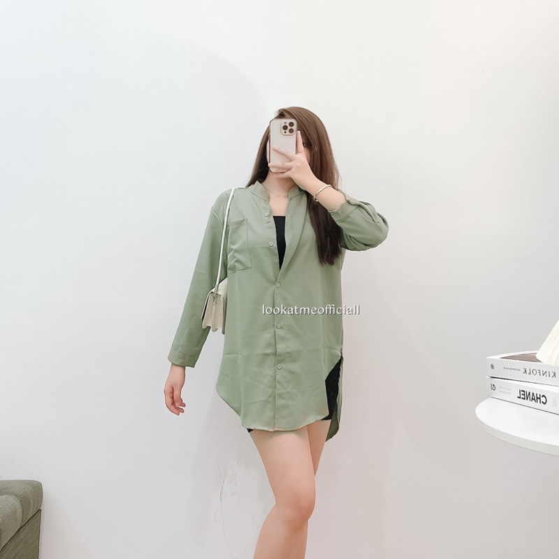 lookatmeofficial • Sydney Shirt - Kemeja Oversized Wanita - Basic Oversized Shirt Outerwear