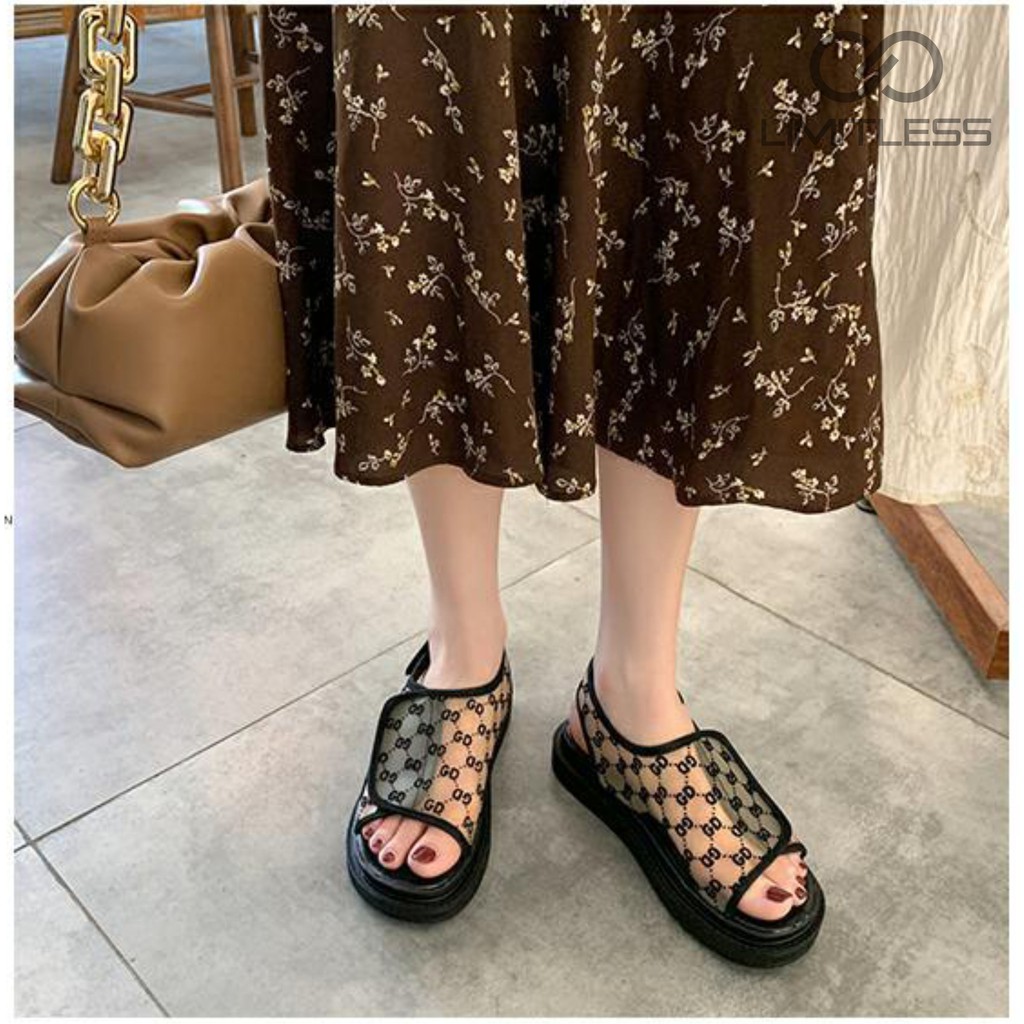 Sepatu Sandal Wanita Slingback Bukaan Atas Korean Style Elegant Wedges Wanita Kondangan Terbaru Sepatu Sendal Cewek Import