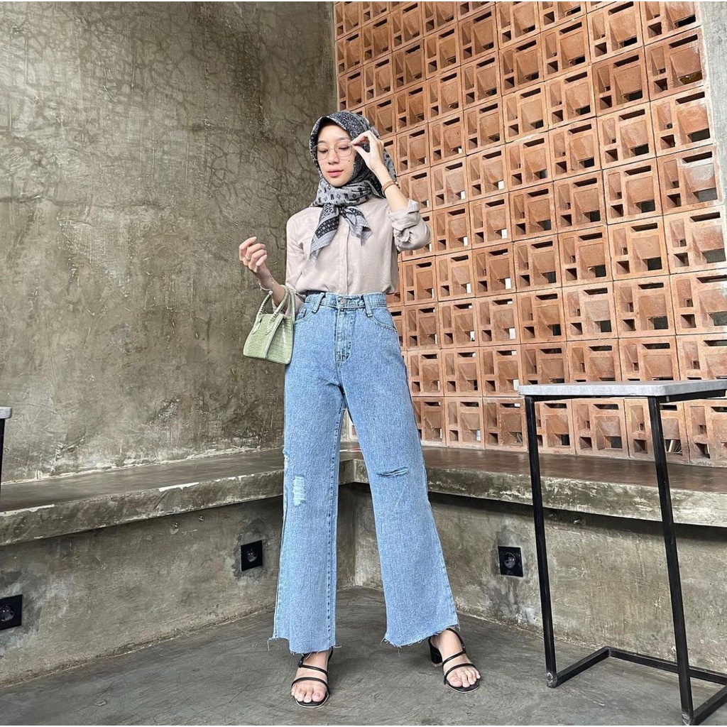 Kulot Jeans Wanita Lally / Lally Cullotes Jeans 27-34