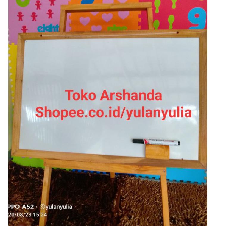 

[KODE EWELG] papan tulis 40x60 white board +standing gratis spidol dan penghapus