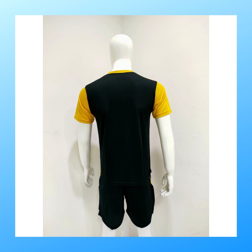 jersey volly pria kaos voli baju bola dan celana setelan wanita dewasa t-shirt outfit seragam jarsey kostum olahraga custom pakaian apparel sport jersy volley ball casual jersi suit AC109 gold