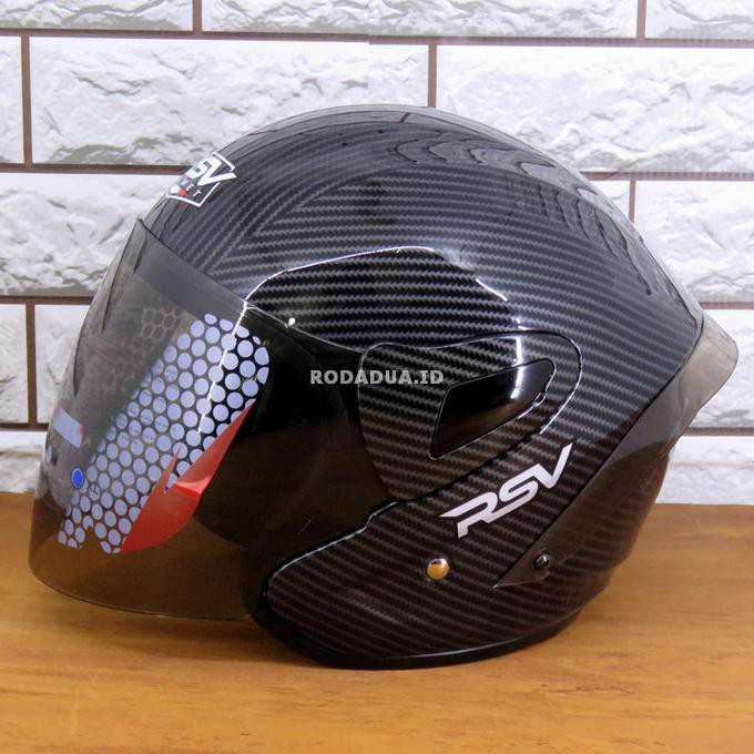 Helm Rsv Windtail Motif Carbon Kaca Dark With Spoiler
