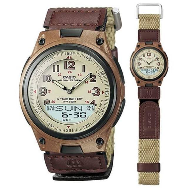 Casio Illuminator World Time Analog & Digital Databank Chronograph Watch - AW80V-5BV