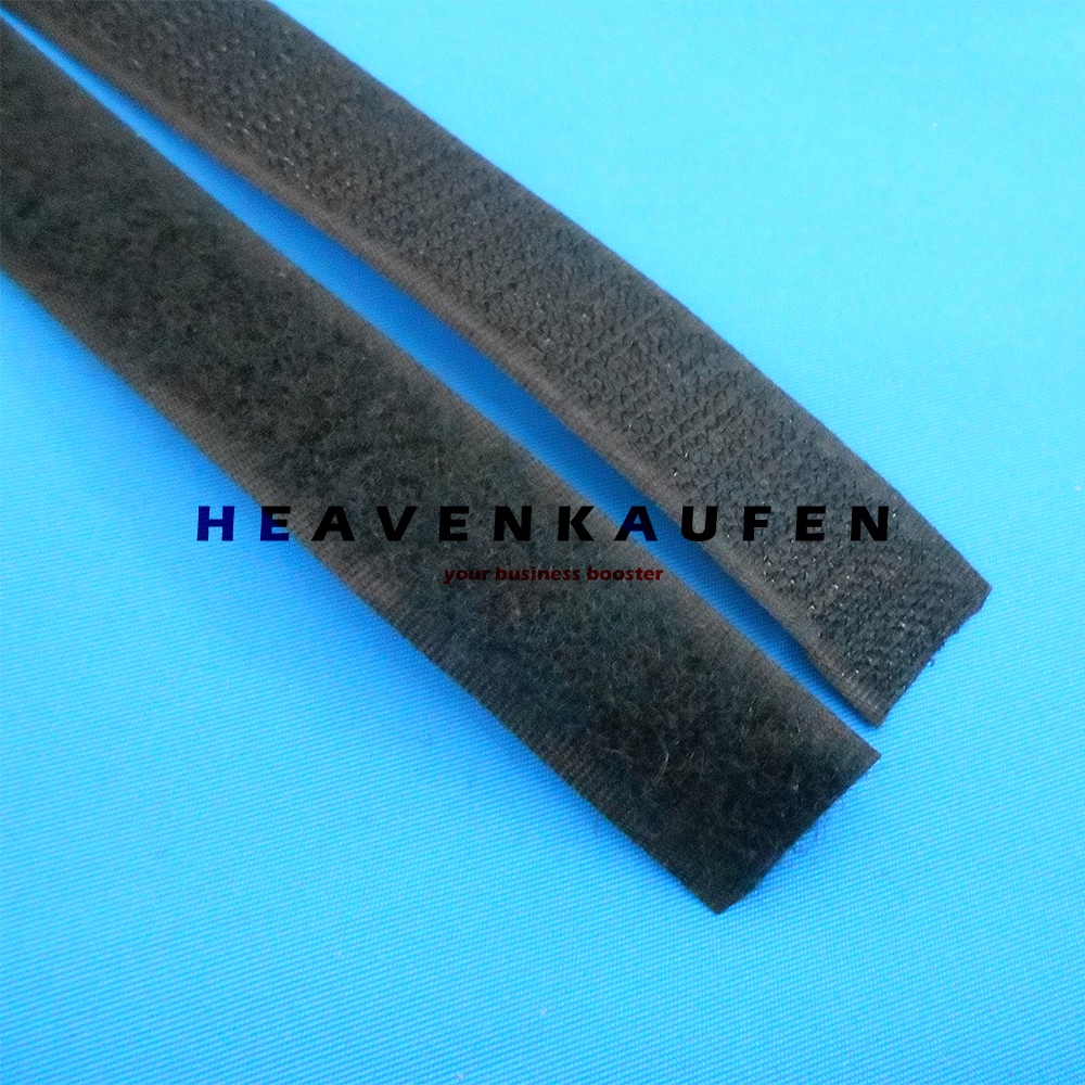 Velcro Velcrow Kretekan Prepetan Perekat Hook &amp; Loop Lebar 2 cm Warna Hitam Per Meter