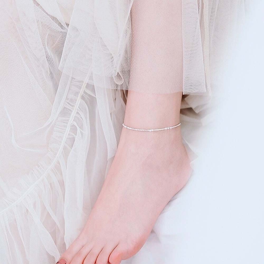 Mxbeauty Gelang Kaki Rantai Silver Hias Bintang Aneka Warna Gaya Korea Untuk Wanita