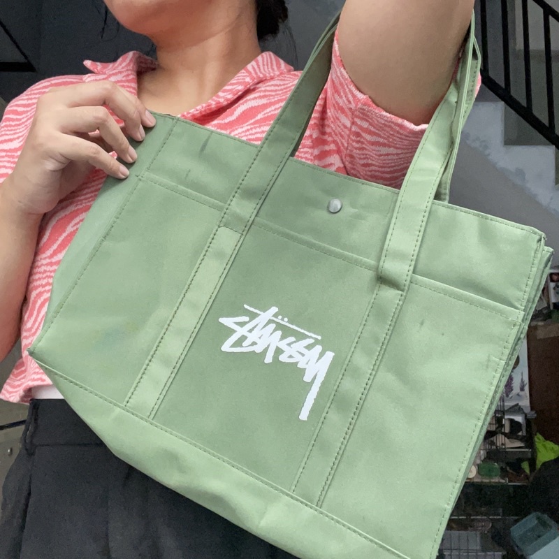 Stussy Military Green Tote Bag
