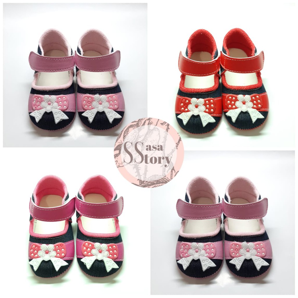 SEPATU PREWALKER BABY BAYI PEREMPUAN 0-12 BULAN BAHAN LEVIS AP02