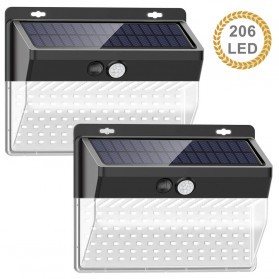 COD Lampu Taman Solar Panel Anti Air Sensor Gerak Dengan 206 LED 1 PCS