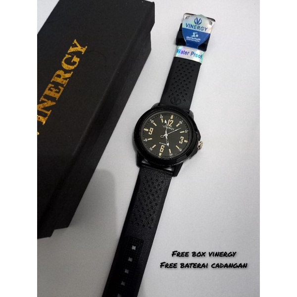 Jam Tangan Cowok Original Vinergy Bahan Rubber