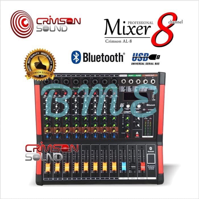 MIXER CRIMSON 8 Channel AL 8 BLUETOOTH USB 99 DSP