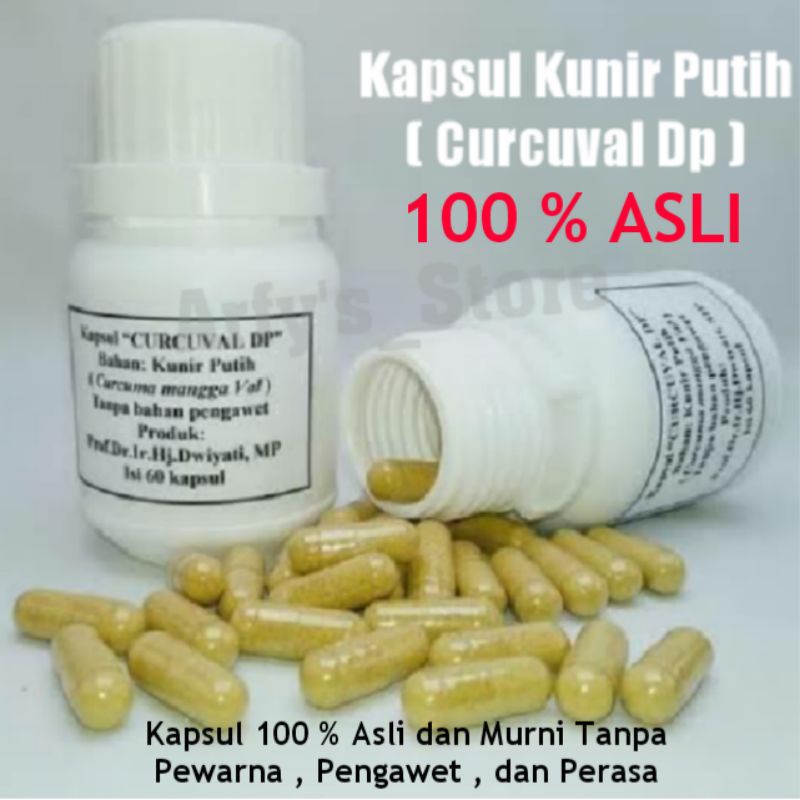 [Whispers] Kapsul Kunyit Kunir Putih Prof dr Dwiyati Curcuval Ori Herbal Isi 60 - Kapsul