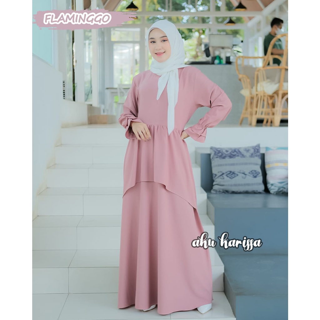 AIRA NAFIRA  RAINA dan KOTAK TRISKET aku karissa DRESS ITYCREPE POLO LINEN  terbaru setelan outer looks muslimah style modis casual syari new design