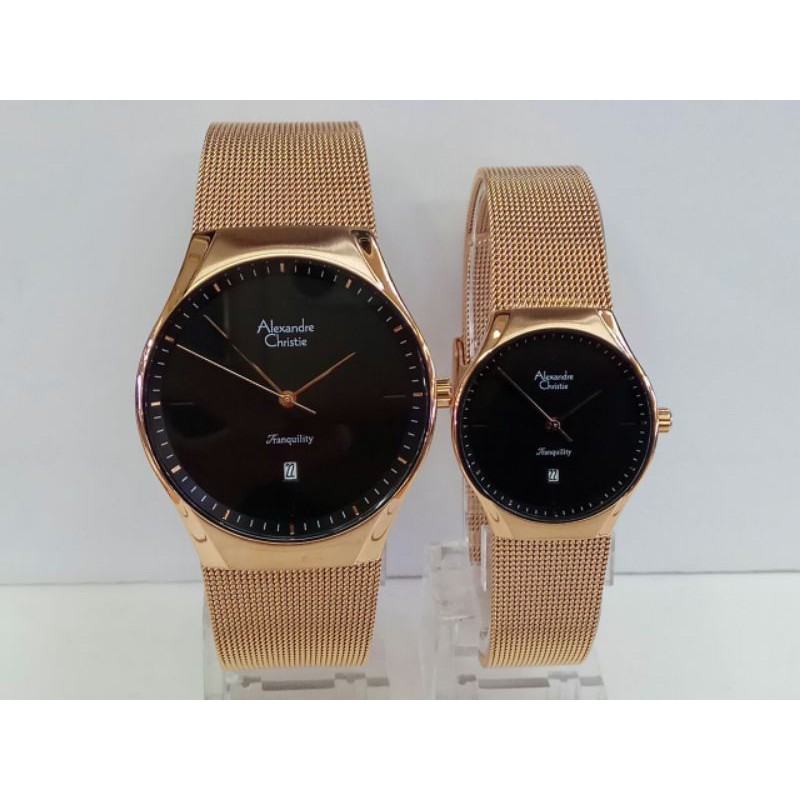 jam tangan couple rantai pasir Alexander christie ac8571 original