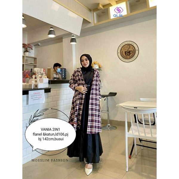 GAMIS SET OUTER BEST SELLER>>DRESS SET OUER ORI BY HMf>>DRESS CASUAL SIMPLE ELEGANT>>BAJU HIJAB SET 