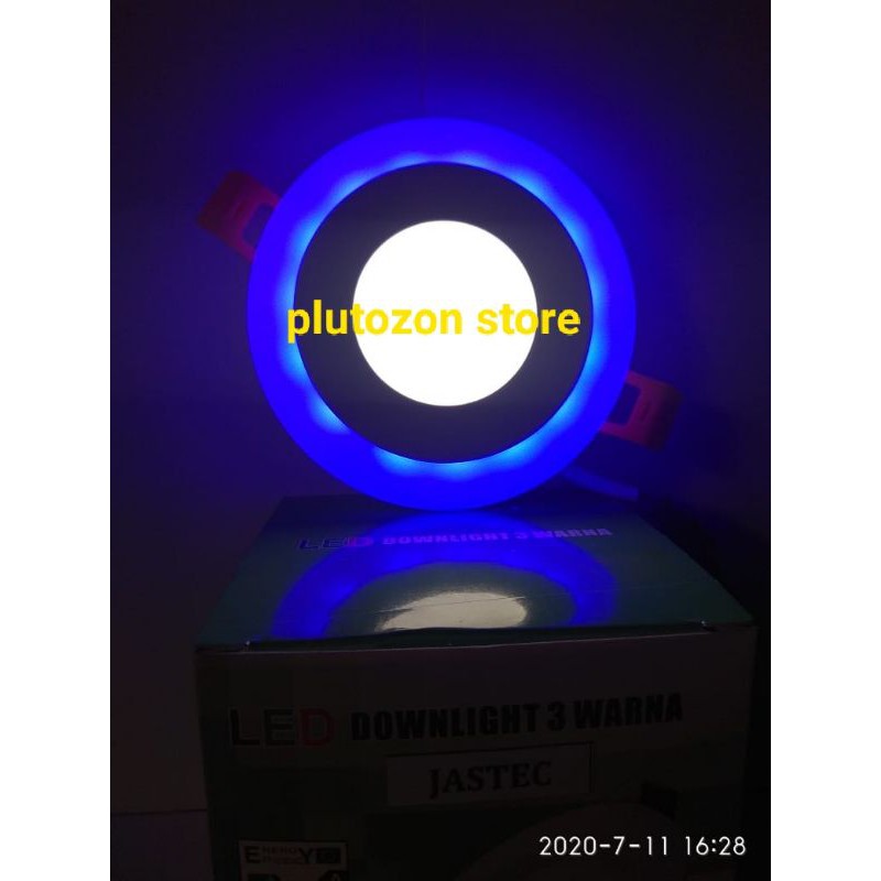 (9WATT)LAMPU DOWNLIGHT LED LAMPU PLAFON 2 WARNA LIST BIRU