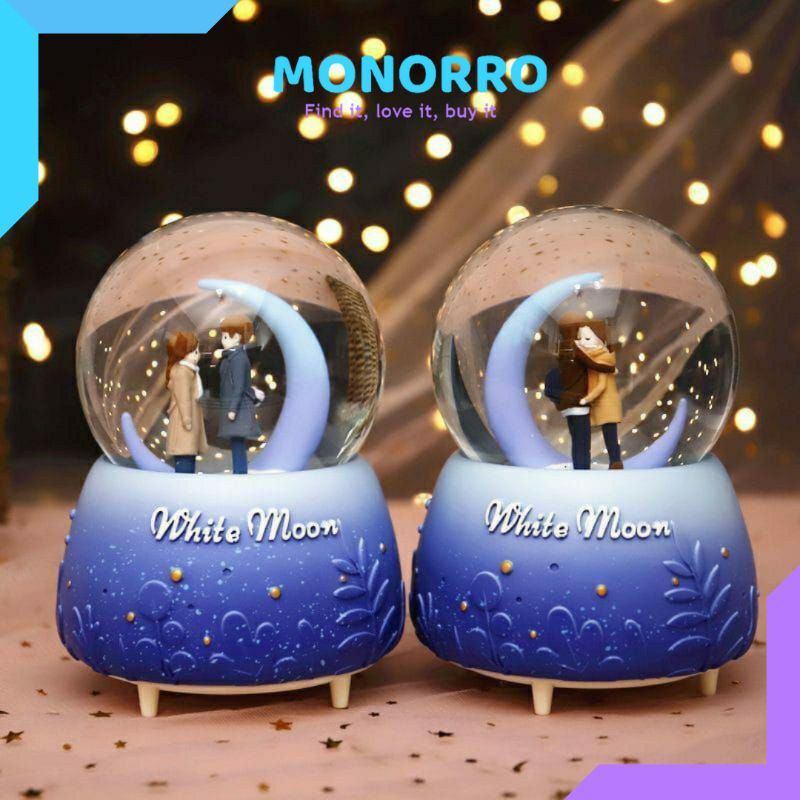 Snowball Lamp - Snow Globe - Bola Musik - Bola Salju - Bola Kristal Lampu Couple Korea Purple