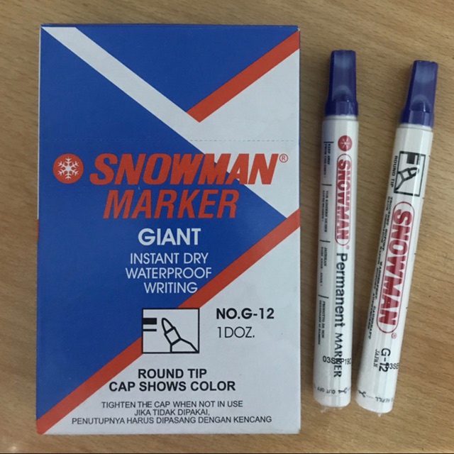 

Spidol snowman permanent marker blue original