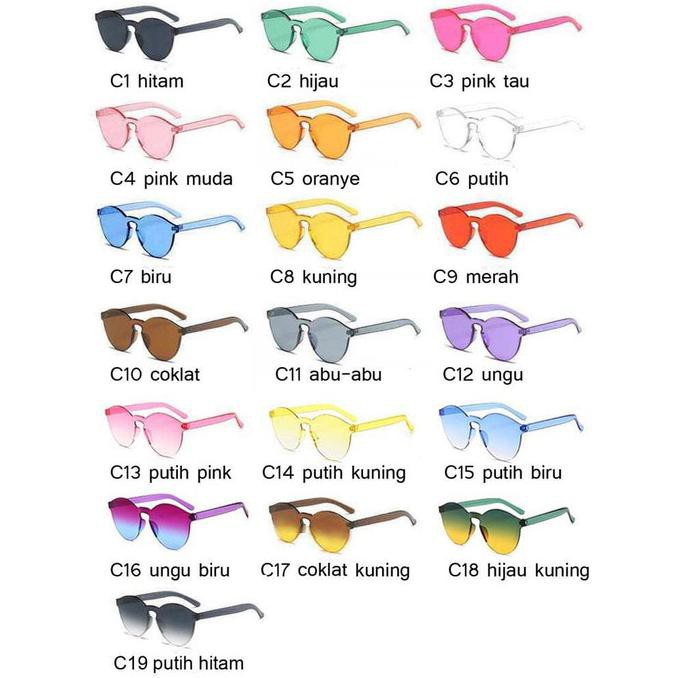 Ka6R668- Cognos Gs-03 Kacamata Hitam Fashion Wanita Model Simple Transparan Tan - Putih Biru