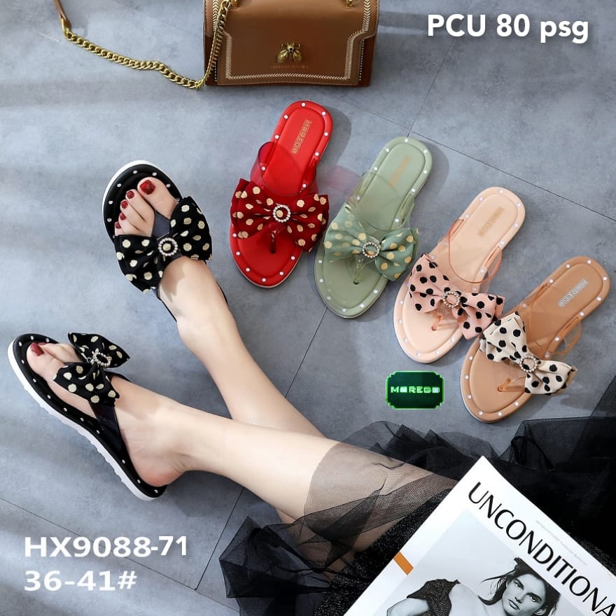 Sandal Japit Pita Polkadot Import Morego 9088-1 Dan 9088-71