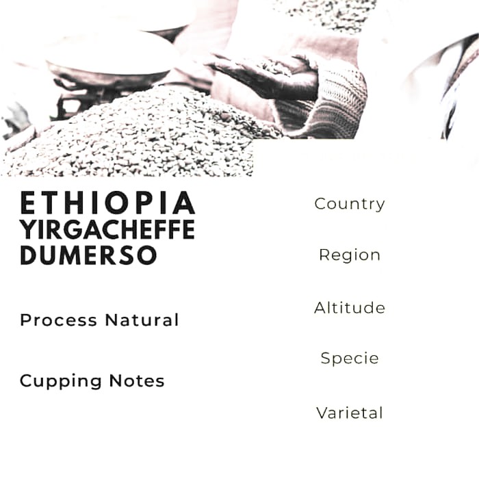 

BIJI KOPI ARABIKA ETHIOPIA YIRGACHEFFE DUMERSO NATURAL - 1KG - kkp2417