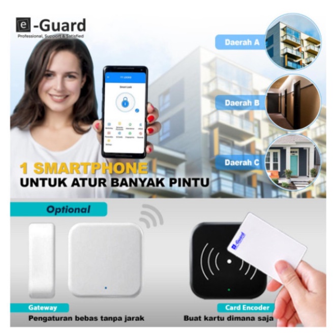 e-Guard Kunci Pintu Smart Door Lock Smartphone Wifi Bluetooth LG1666TF