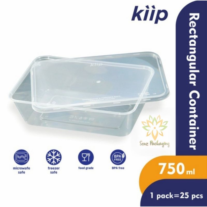 Kiip Thinwall 750 ml, kiip rectangle,kotak,persegi panjang,food container