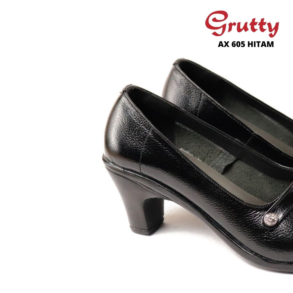 Sepatu wanita kantor sepatu pantofel wanita kerja sepatu kantor wanita Grutty AX605 Hitam