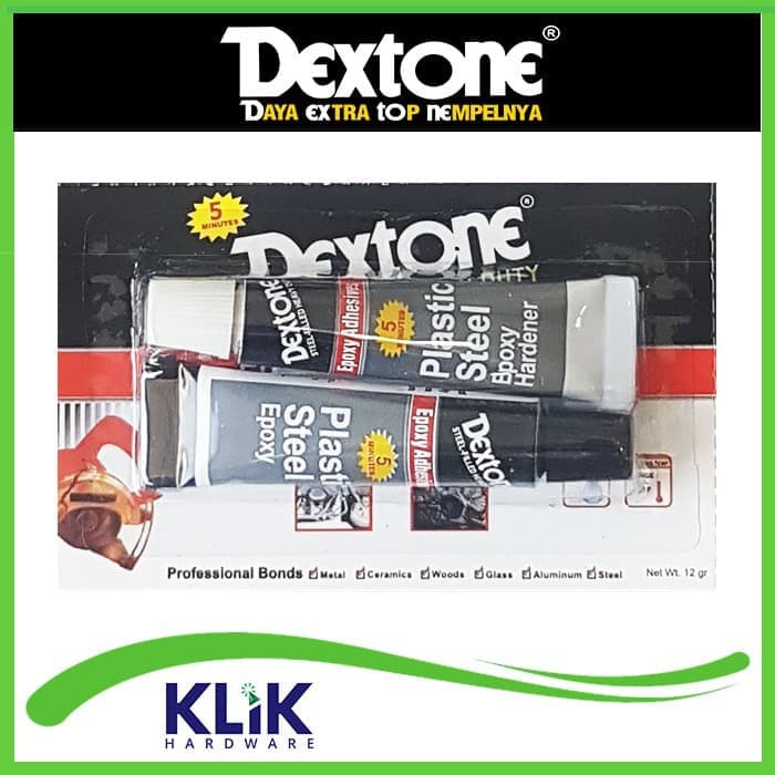 Dextone Lem Besi Epoxy Plastik Steel 5 Menit Ecopack 12 gram