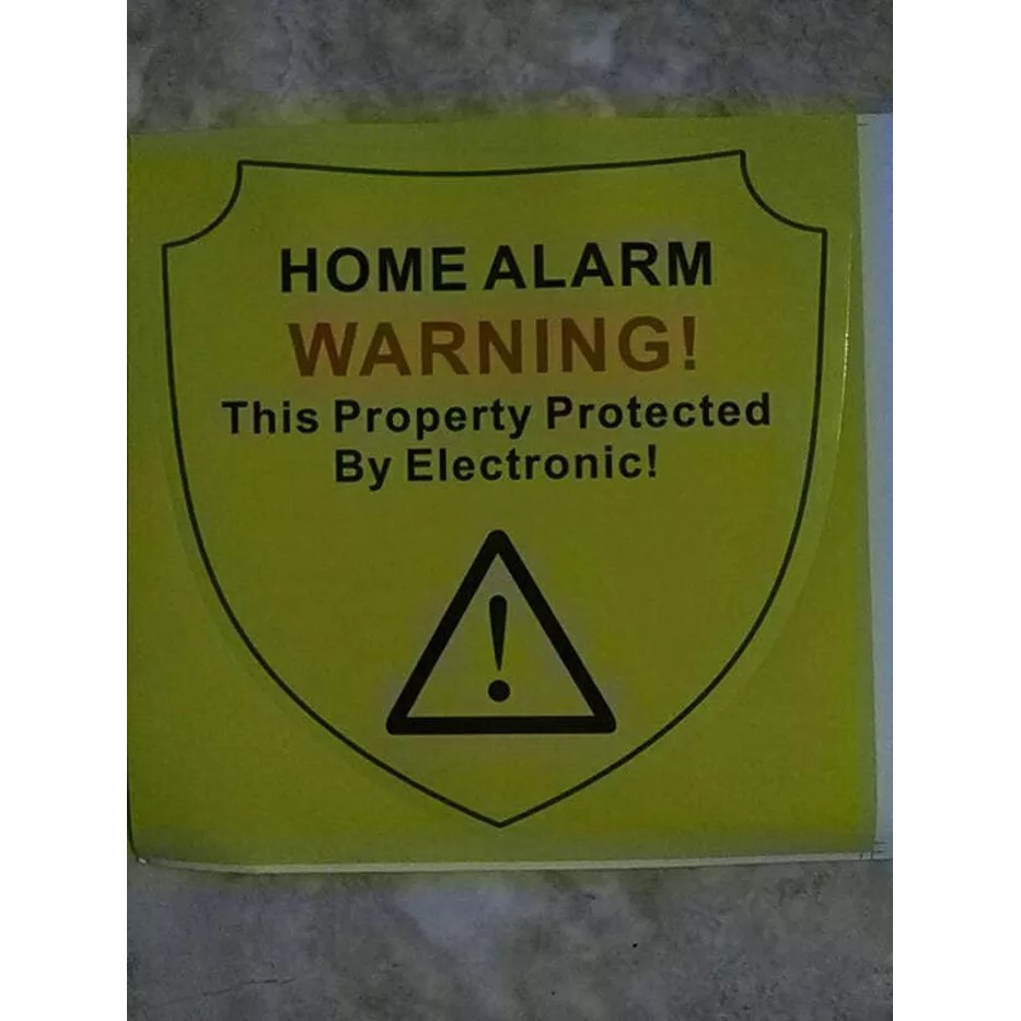 

sticker warning gsm wifi alarm system sistem pengaman rumah toko kanto