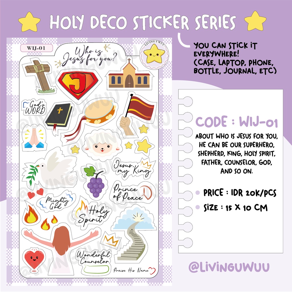 

Holy Deco Sticker Series Designed by LivingUwuu | Who is Jesus for You (WIJ-01)
