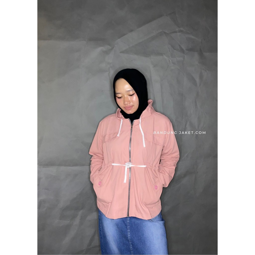 JAKET MERLIN PARKA HOODIE || Jaket Semi Parka cewek