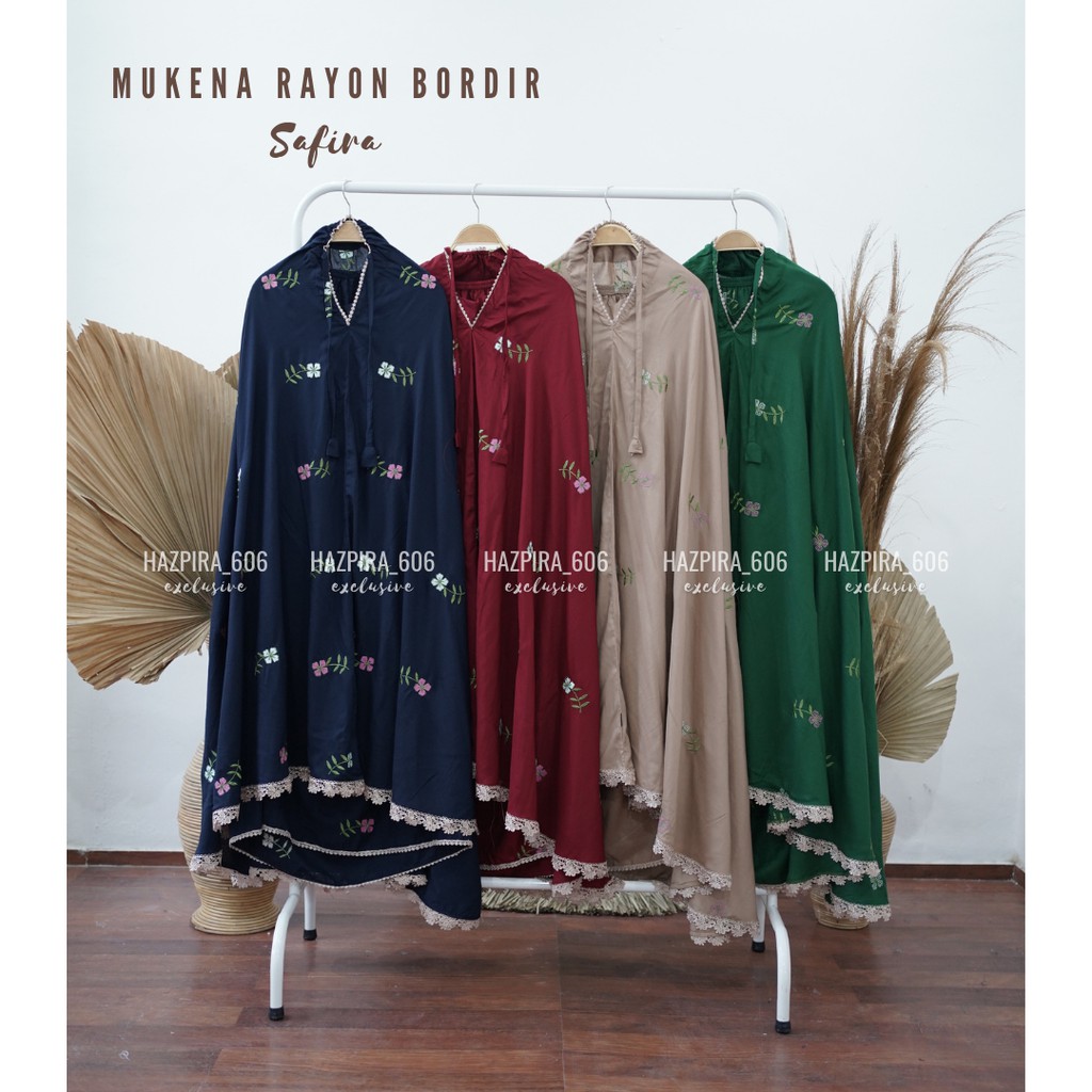 MUKENA DEWASA KATUN RAYON BORDIR SAFIRA JUMBO