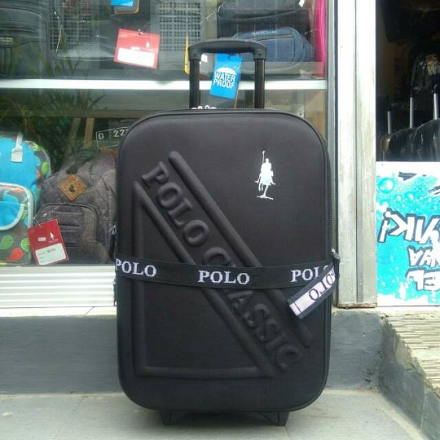 Koper Softcase Polo Classic 20" Motif Timbul Warna Hitam