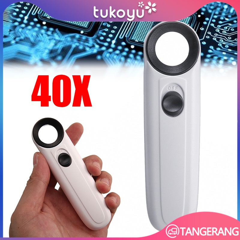

40X Magnifier Dengan Lampu/Kaca Pembesar LED/Lampu Lensa Magnifier Handheld/Membaca Magnifying Glass
