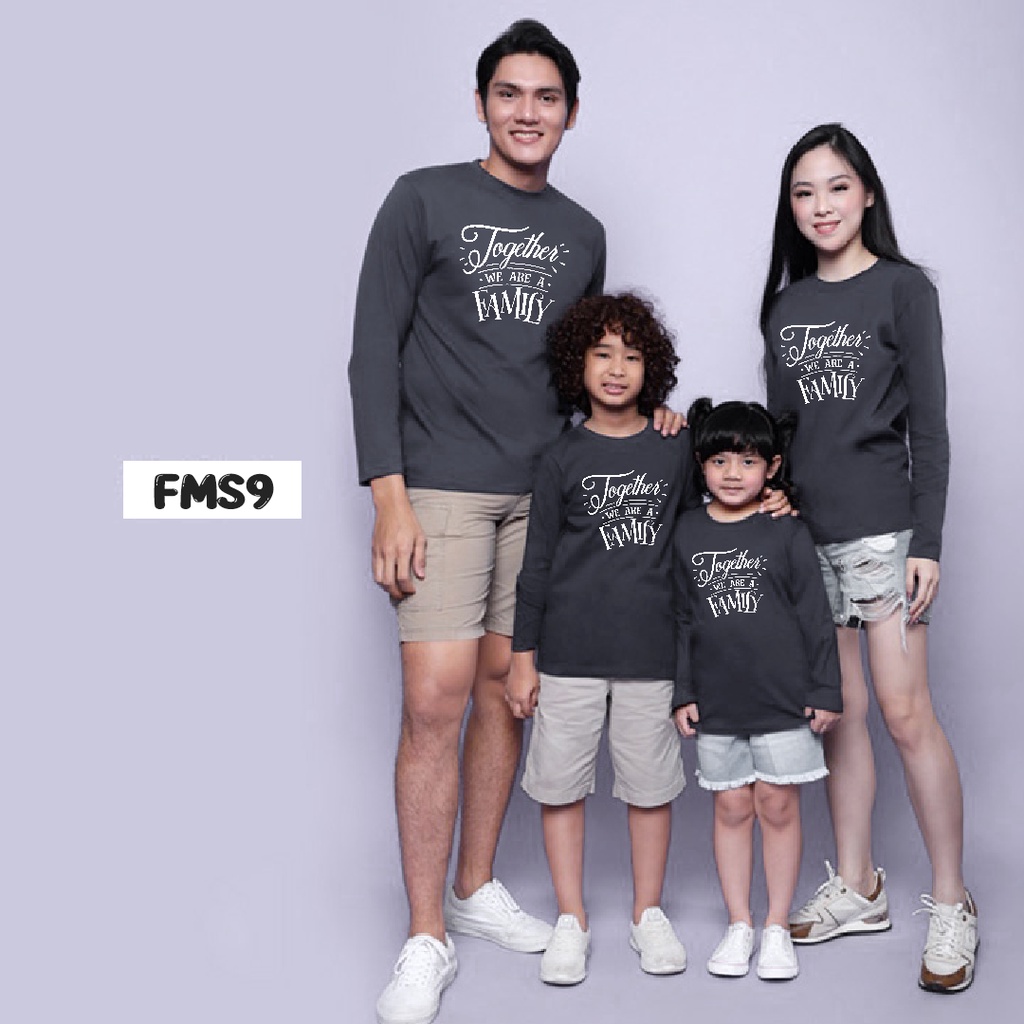 [KAOS] kaos keluarga couple family FMS9 together we are family set full color cotton combed lengan panjang murah stylish