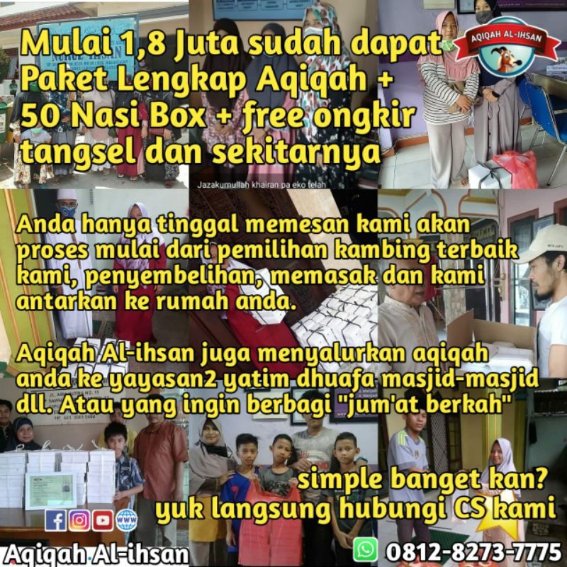 

Paket Lengkap Kambing Aqiqah, 50 Nasi Box, Free Ongkir Tangsel