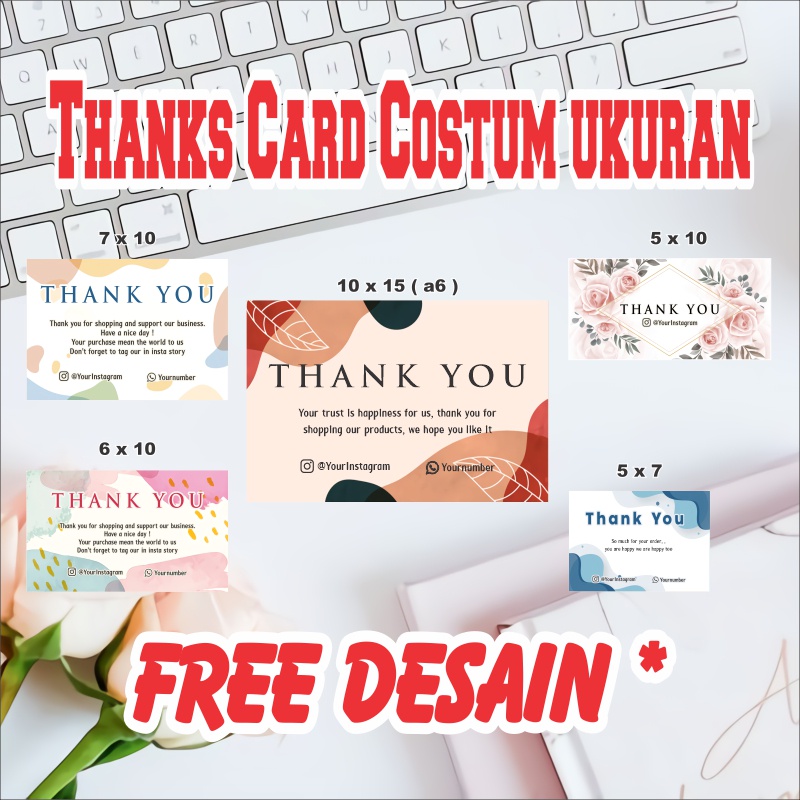 

thank you card | card costum ukuran