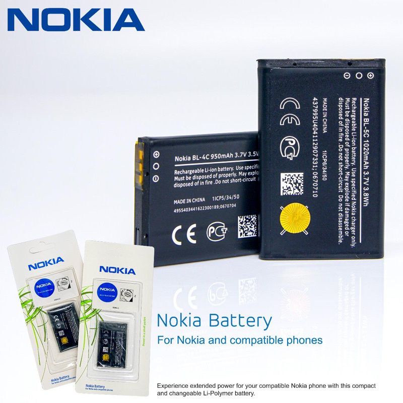 BATERAI NOKIA BL-5C BL-4C KUALITAS BAGUS BATRE BATTERY