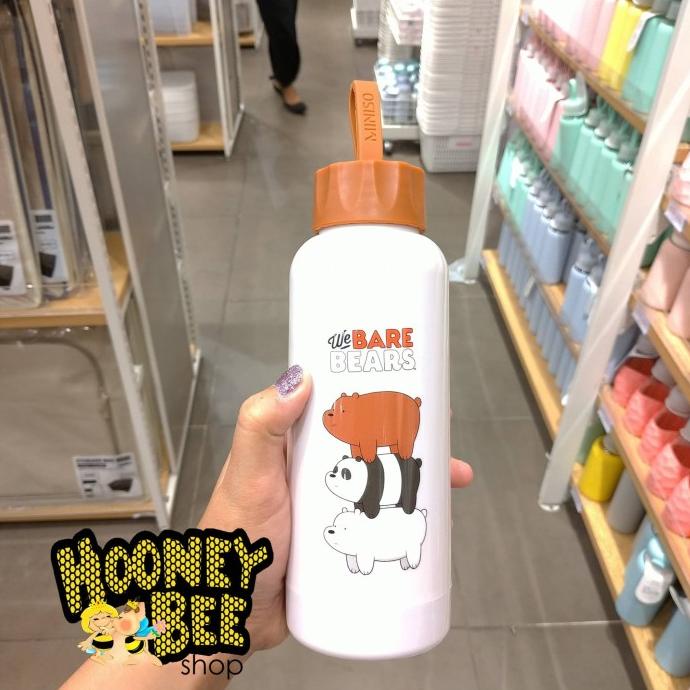 Miniso - Botol Minum We Bare Bears New Water Bottle Grizzly Ice Bear