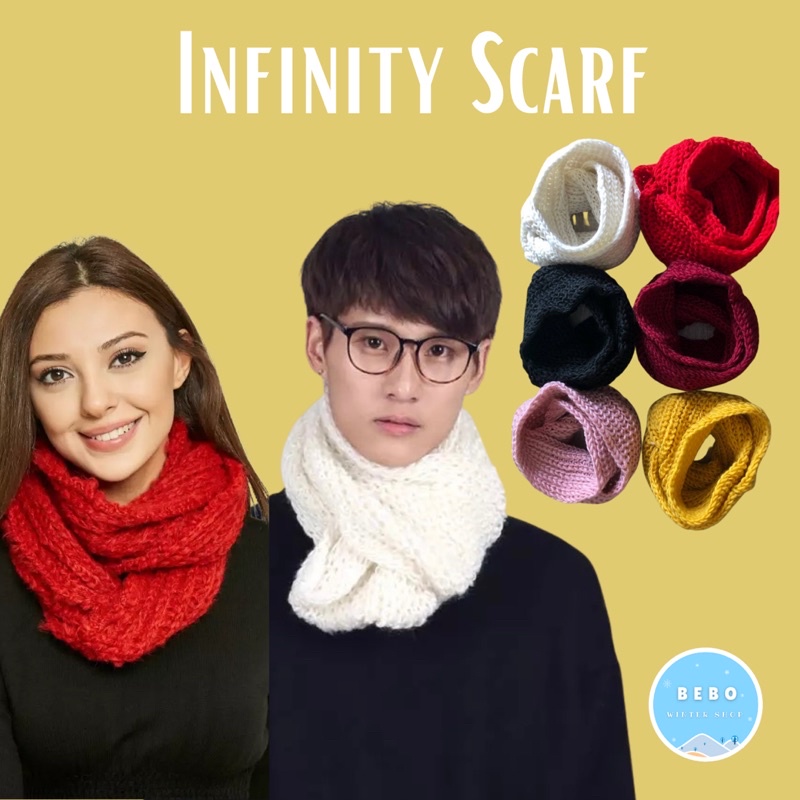 Syal rajut hangat pria wanita musim dinginWinter unisex scarf scarves