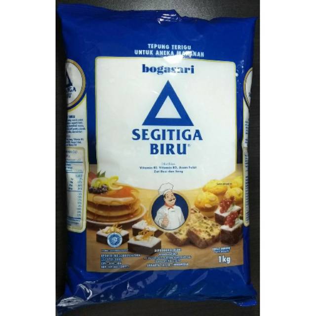 

Tepung Terigu Bogasari Segitiga Biru Premium 1kg - 1 Dus isi 12 pack