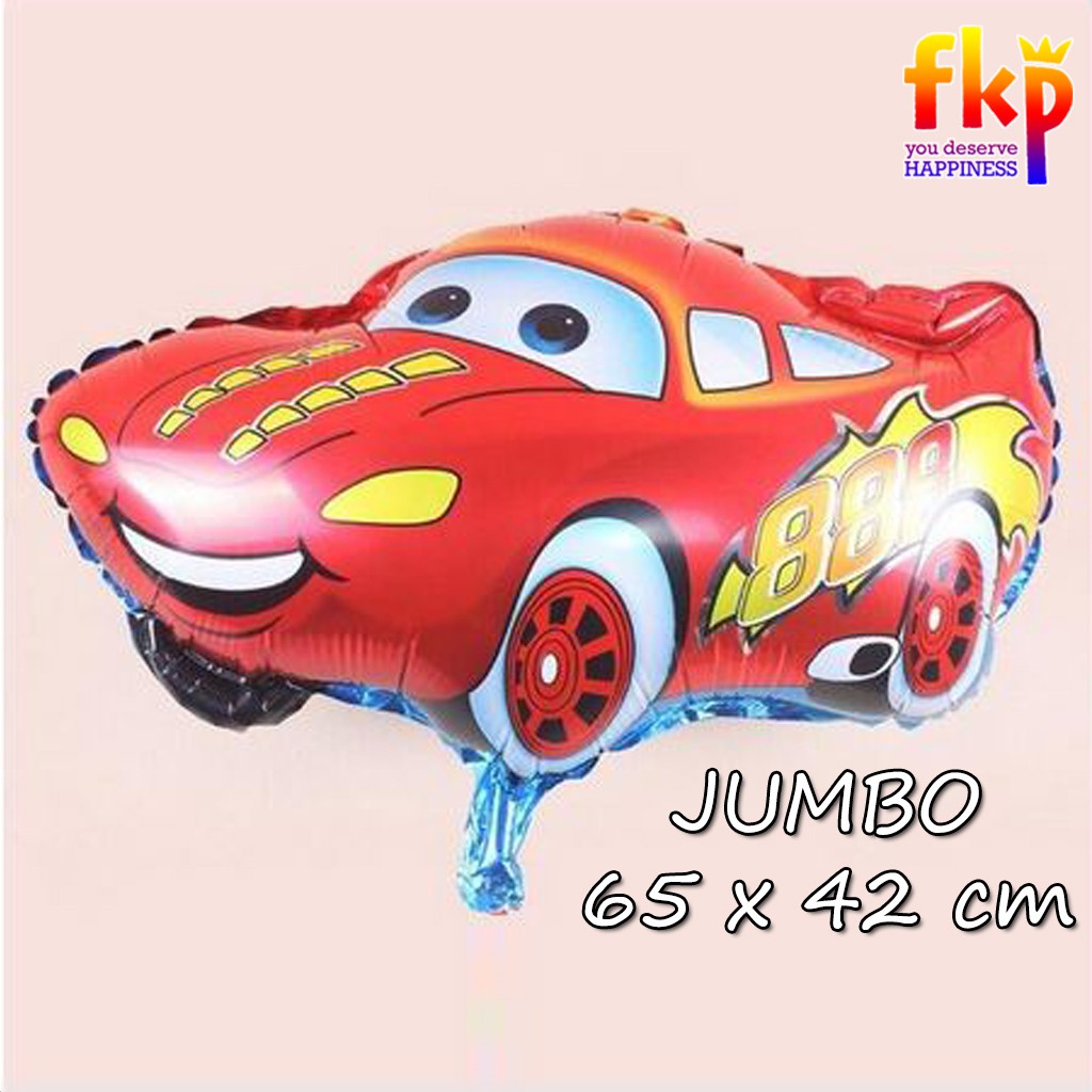 FUN KIDS PARTY Balon Cars Jumbo / Balon Foil Besar Mobil Balap McQueen Merah