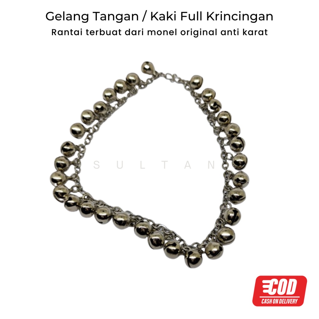 Gelang Tangan Gelang Kaki Monel Full Kerincing Lonceng Bunyi Nyaring#GM031