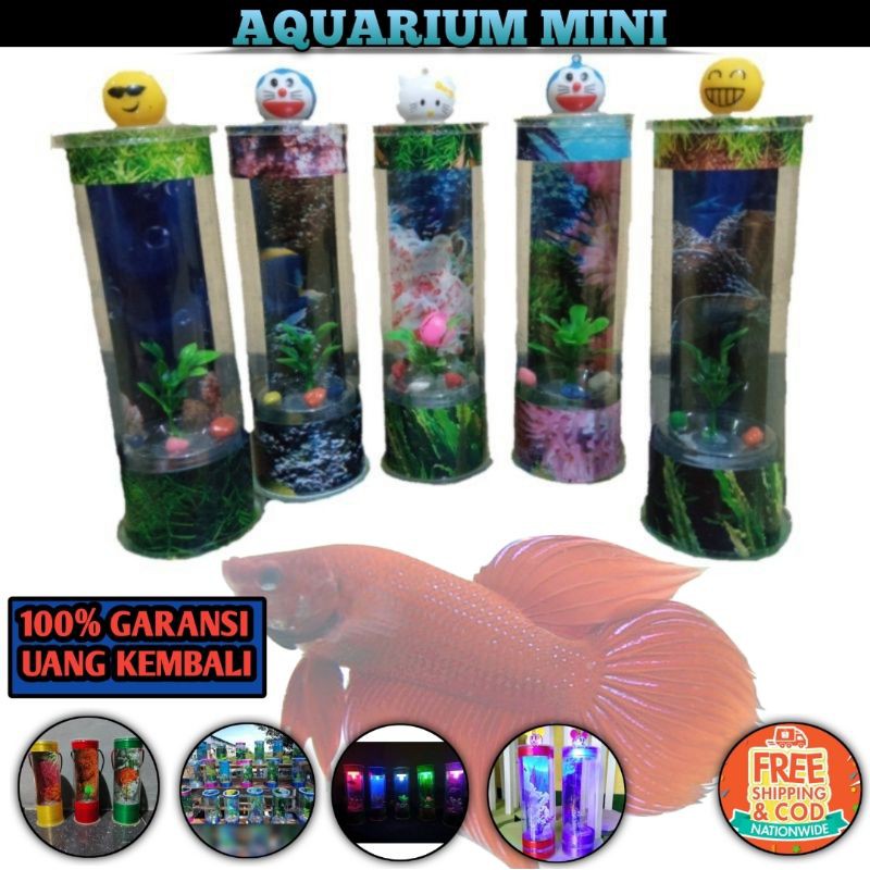 AQUARIUM MINI LAMPU LED TABUNG IKAN CUPANG IKAN HIAS