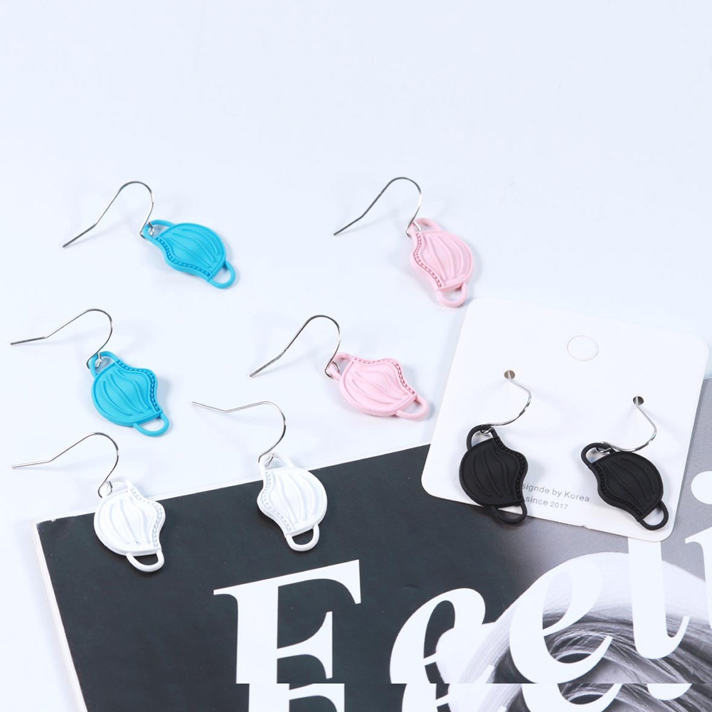 Hu Hu Hu Hu Hu Alat Bantu Pasang Kacamata♡ Anting Kait Gantung Wanita Bahan Alloy Desain Wajah Kartun Untuk Pestaclubhadiah