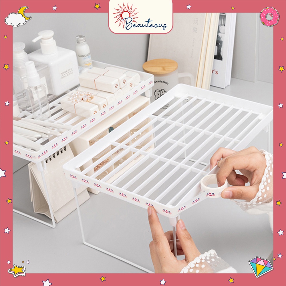 Rak Organizer Tempat Kosmetik Susun Kotak Organizer Penyimpanan Serbaguna