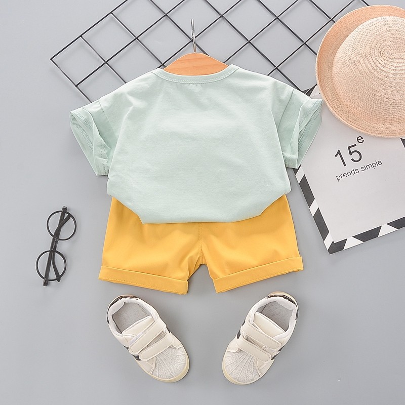1-5thn | Setelan Tshirt + Celana (1 set) Laki-laki Bayi Anak Pakaian anak Kaos Bayi N