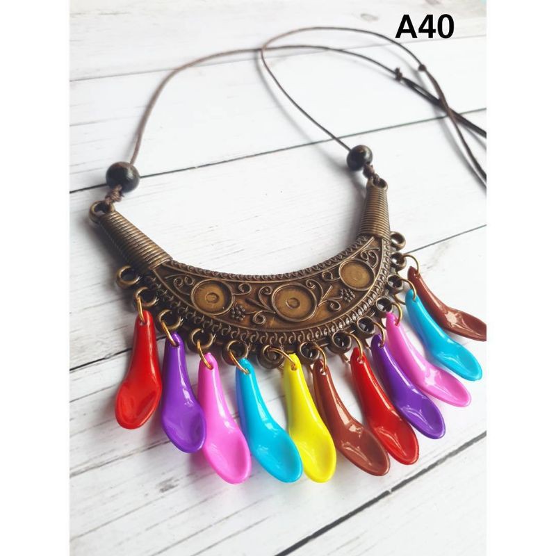 Kalung Etnik A40 Minang Aksesoris Kalung Perempuan Kalung Hijab Tali Panjang Kalung Pesta