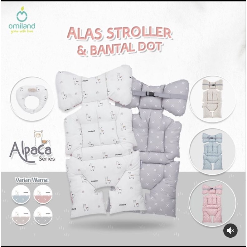 Omiland Alas Stroller / Bouncer / Car Seat + Bantal Dot Bahan Lembut Motif Alpaca Series - OB 44201-4